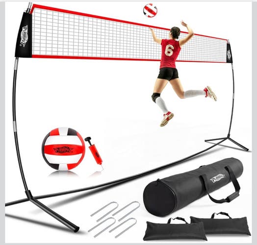 20FT Volleyball Training Net, Height Adjustable Volley Ball Nets, Volleyball