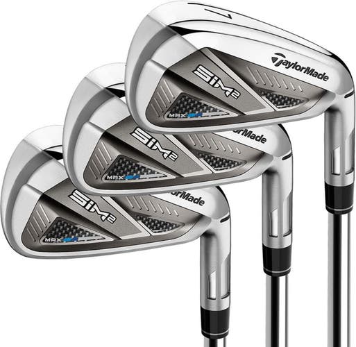NEW TaylorMade SIM2 Max 5-PW+AW Iron Set Steel KBS Max MT 85 Stiff Flex