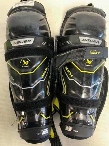 Used Bauer SUPREME MACH Youth Shin Guards Black 10" 11823-S000042735