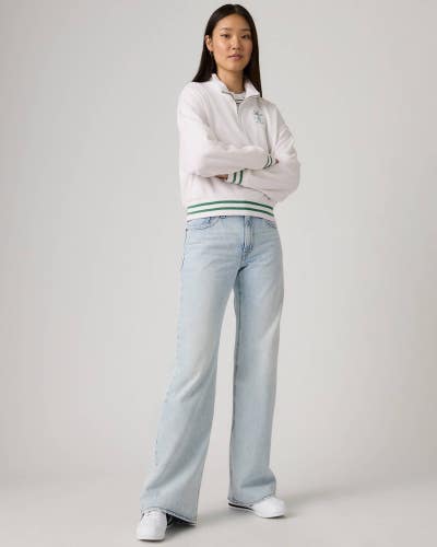 Levi's Middy Jeans Women's Blue Denim Light Wash Bootcut Leg Loose Fit MOT389