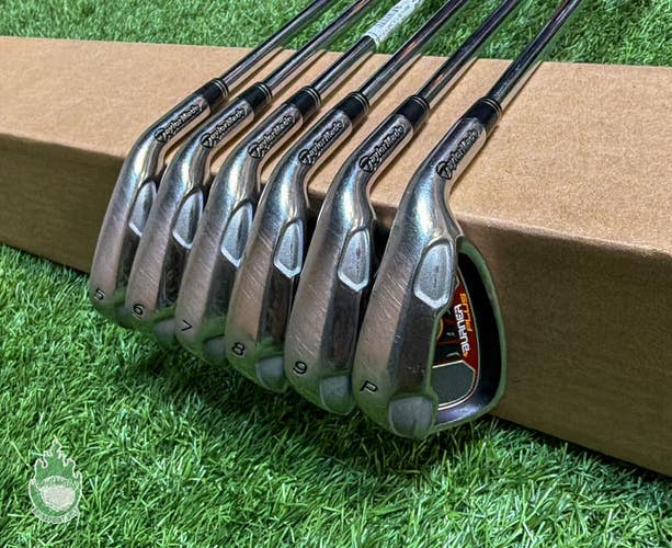 Used RH TaylorMade Burner Plus Irons 5-PW 85g Stiff Flex Steel Golf Club Set