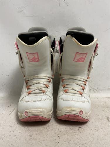 Used Burton CASA Womens Snowboard Boots White And Pink Senior 7 11855-S000212165