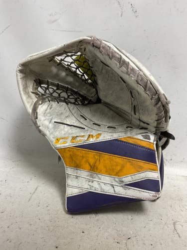 Used CCM EXTREME FLEX 3 Senior Goalie Catcher Purple And Gold 11855-S000212176