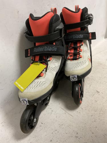 Used Rollerblade MICROBLADE 80W Senior Rec Fitness Skates Black Senior 9 11855-S000212182