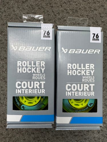 2-Pack Bauer Court Roller Hockey Wheels (New) 76 MM