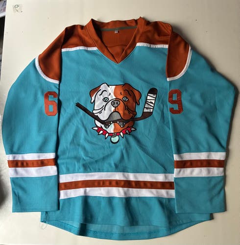 Shoresy Sudbury Blueberry Bulldogs #69 Shore Hockey Jersey - Stitched Men’s L NWOT