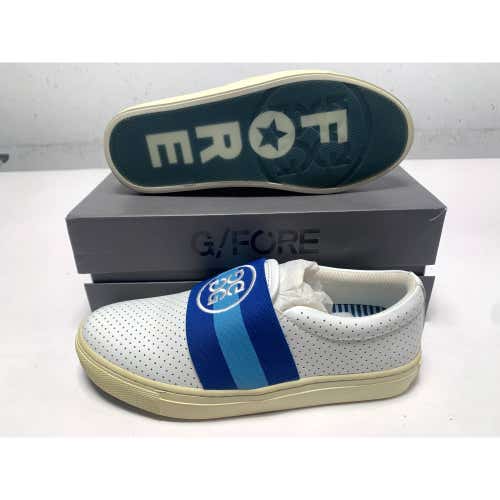 G/FORE Banded Slip-On Golf Shoes White Blue Women's SZ 7 NIB