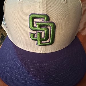 San Diego Padres Purple Men's 7 1/2 New Era Hat (New)