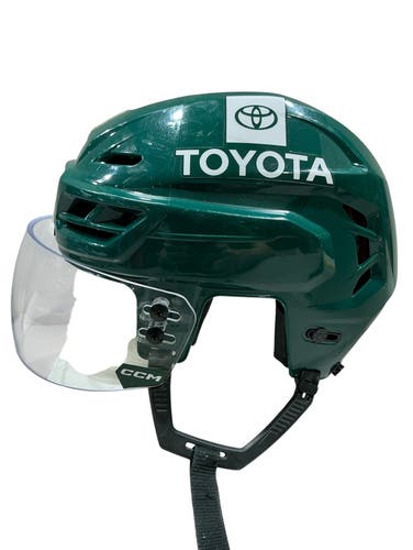 Green Medium CCM Tacks 710 Helmet Pro Stock (Used) 6143