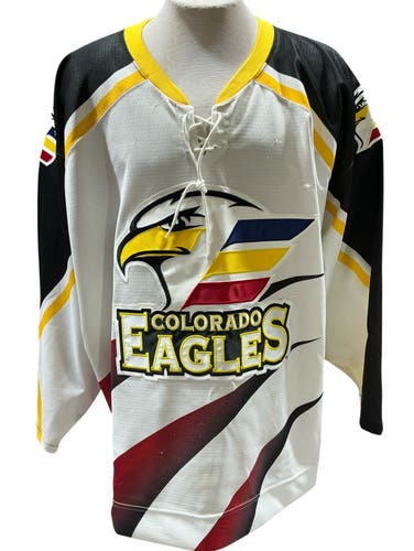 SP Apparel Pro Stock Colorado Eagles Jersey White Size 56 (Used)