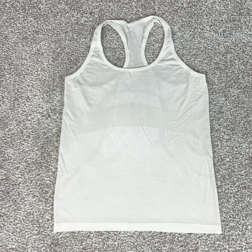 Lululemon Tank Top Womens 12 White Swiftly Tech Racerback Seamless Yoga Gym Logo