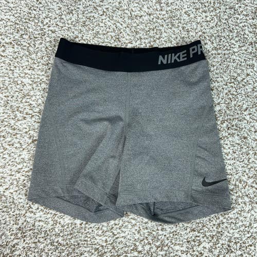 Nike Pro Shorts Womens Extra Small Gray Dri FIT Compression Running Gym Training