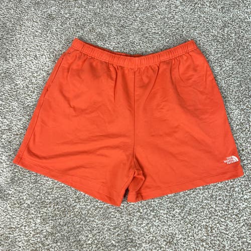 North Face Shorts Mens Large Orange Sweat Lounge Drawstring Pockets Outdoor Gorp