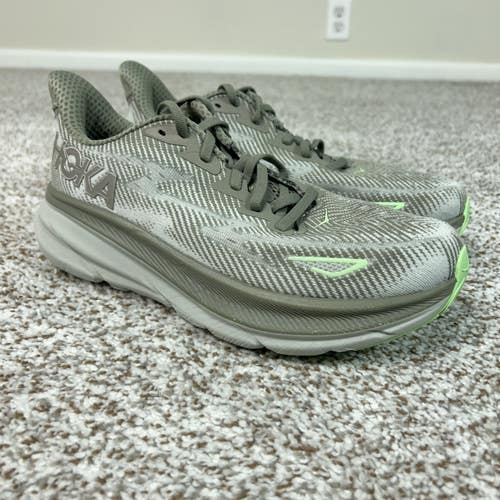 Hoka Shoes Womens Size 8.5 Green Gray Clifton 9 Running Sneakers Cushioned Gym