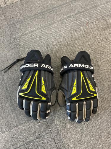 Used Under Armour LAX GLOVES Lacrosse Gloves Mens Black LG 11614-S000246698