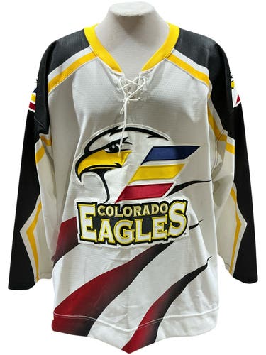 SP Apparel Pro Stock Colorado Eagles Jersey White Size 56 (Used)