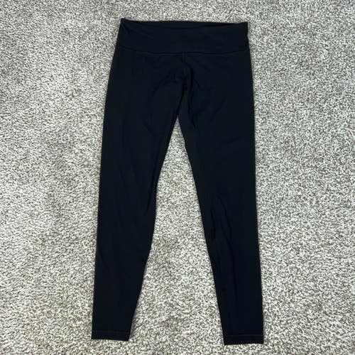 Lululemon Leggings Womens Medium Black Basic Ankle Yoga Gym Workout Running Logo
