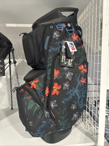 Sun Mountain Diva Tropic Flower Black Golf Cart Bag 14-Way Divided New With Tags