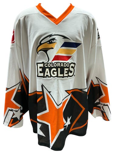 Projoy Sportswear Colorado Eagles Pro Stock Jersey White/Black/Orange Size XXXL (Used)