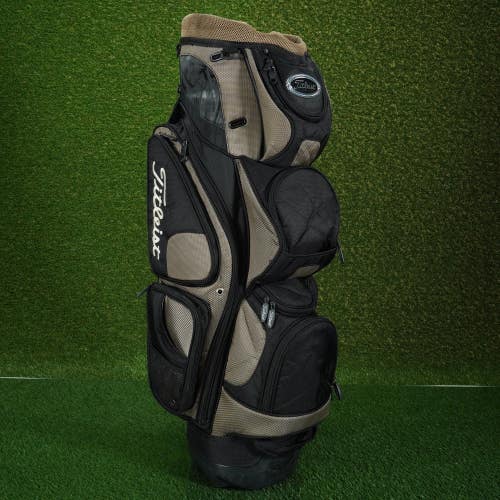 VINTAGE & UNIQUE TITLEIST CART BAG 9 WAY DIVIDERS MEN'S GOLF BAG BLACK / GOLD
