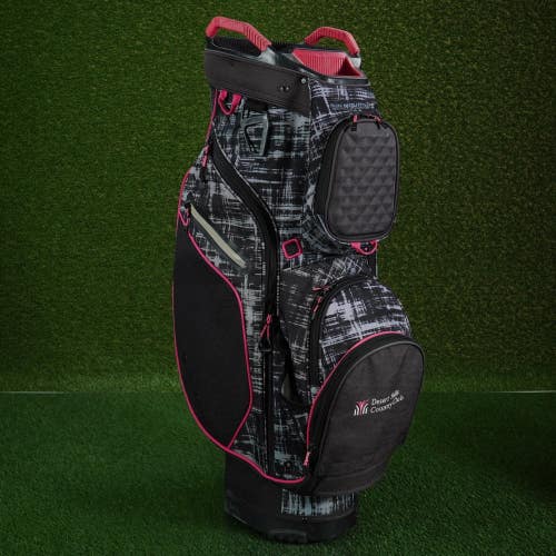 SUN MOUNTAIN DIVA CART BAG 15 WAY DIVIDERS WOMEN'S BAG BLK/GRAY/PINK, CLUB LOGO!