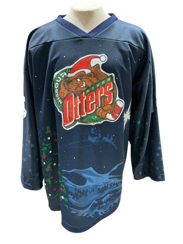 OT Pro Stock Missouri River Otters Christmas Jersey Navy Size XXL (Used)