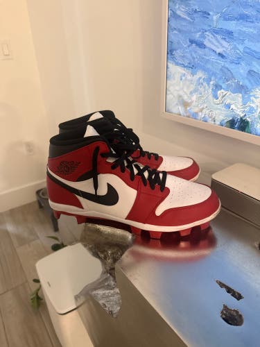 Red Men's Size 13.0 (W 14.0) Air Jordan High Top Molded Cleats (Used)