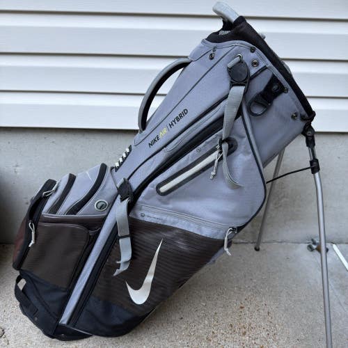 Nike Air Hybrid Golf Stand Bag 14 Way Dividers Grey Black No Carrying Straps