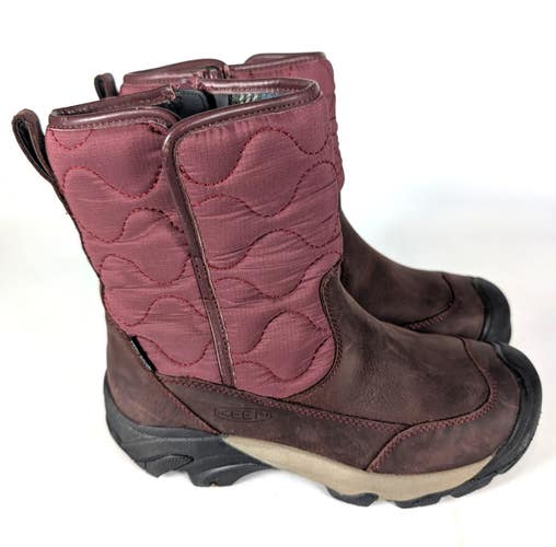 Keen Betty Boot Womens 7 Burgundy Leather Waterproof  Winter Quilted Warm