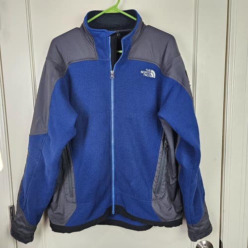 The North Face Men's Waffle Fleece Windwall Jacket Size: L Blue Gray
