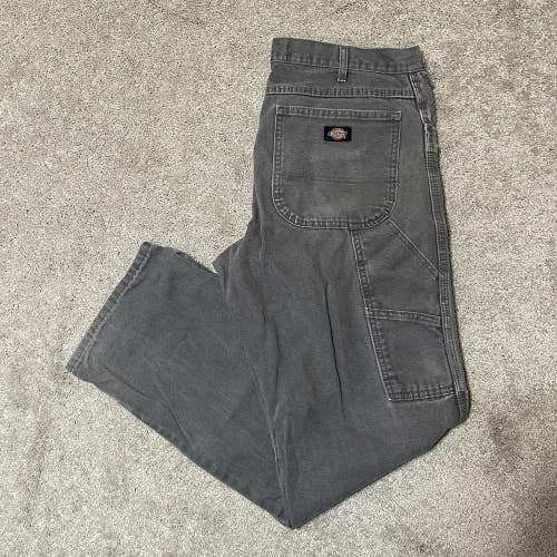 Dickies Carpenter Cargo Pants Mens 32x32 Gray Straight Utility Workwear DU336RSL