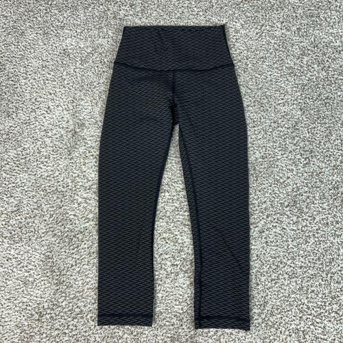 Lululemon Leggings Womens 4 Black High Rise Wunder Under Cropped Yoga Gym Run