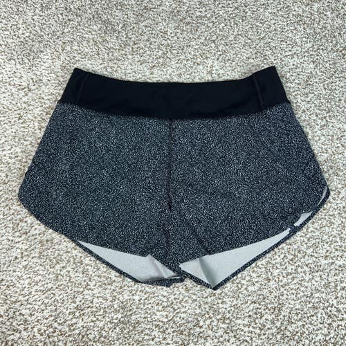 Athleta Shorts Womens Medium Black Gray Run With It 3" Lined Running Zip Pocket