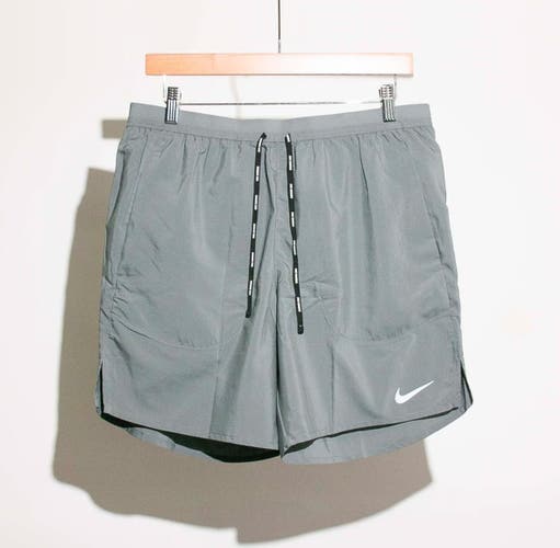 Gray Large Men's Nike FLEX Stride 7" Brief-Lined Dri-fit Running Shorts CJ5459-085