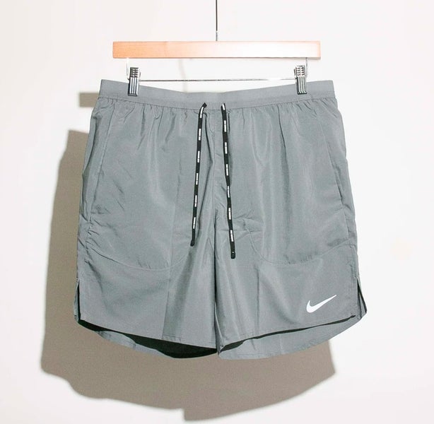 Gray Large Men's Nike FLEX Stride 7" Brief-Lined Dri-fit Running Shorts CJ5459-085