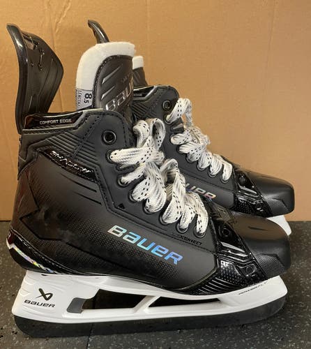 New Bauer Supreme Shadow Hockey Skates Size 8.5 Fit 1 with Fly-Ti Blades