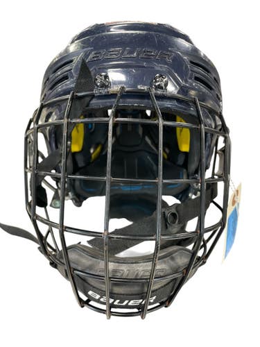 Used Bauer REAKT 200 Hockey Helmet Cage Combo Navy Blue Fits All 11735-S000371245
