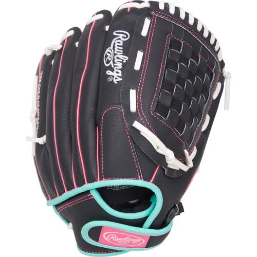 New Rawlings Sure Catch 12.5" Youth Fastpitch Softball Glove RHT Black/Pink 11735-RAWSCSB125BMP
