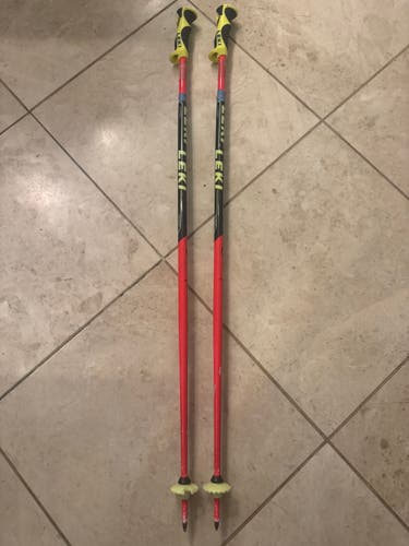 LEKI Junior Ski Poles, 105 cm, Red/Black/Yellow