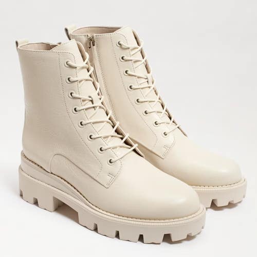 Sam Edelman Garret EC0226074 Boot Women 6.5 Ivory Leather Platform Combat ZAP414