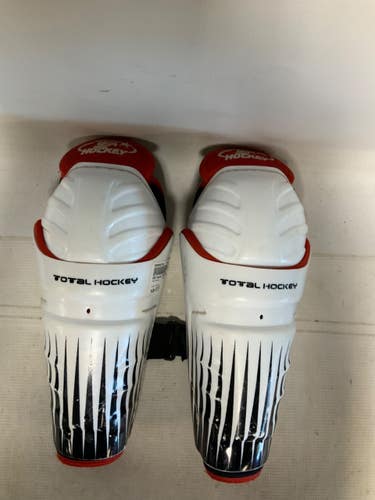 Used USA Hockey TOTAL HOCKEY Junior Shin Guards White 10" 11823-S000042786