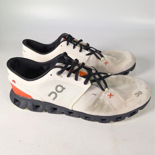 On Cloud X Mens Running Shoes Size 11 White Black Orange 60.98699