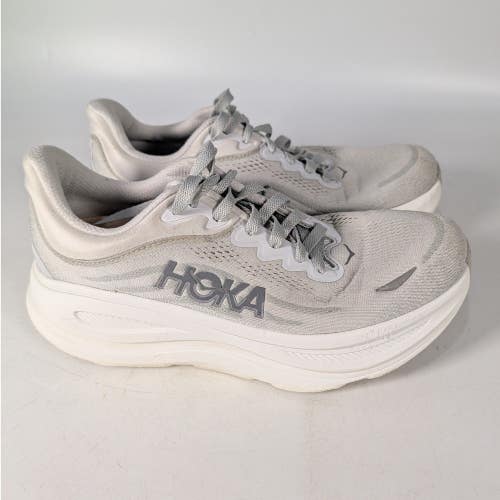 Hoka Bondi 8 Harbor Mist Silver Women 11 EE Extra Wide Running Shoes 1162016