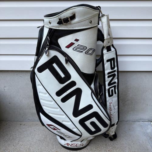 Ping i20 G20 Anser Scottsdale S56 Staff Caddy Tour Golf Bag White Black Red