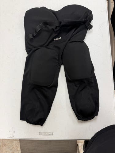 Riddell 7-Pad Integrated Football Pants Black Adult Large
