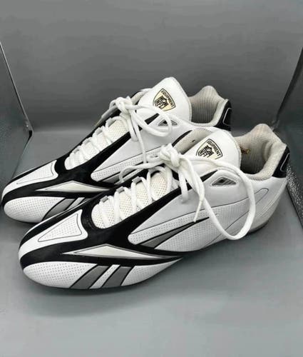 Vintage Reebok NFL Equipment Low Football Cleats White Black - Men's Size 13.5 (New No Box