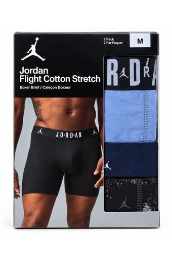 Medium Men's Air Jordan (New) Nike Air Jordan Flight Cotton Stretch Boxer Briefs JM0744-G0T
2-PACK