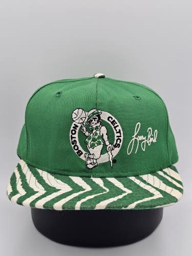 Vintage Boston Celtics #33 Larry Bird NBA Zubaz Vtg Sports Hat AJD Snapback