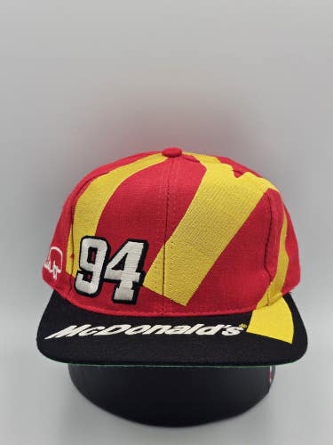Vintage Nascar Racing Bill Elliot McDonalds Big Logo Promo Hat Cap Vtg Snapback