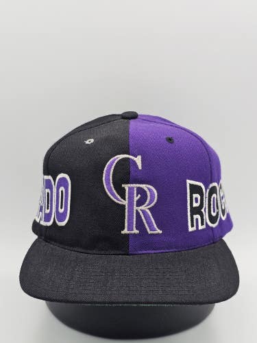 Vintage Colorado Rockies 100% Wool Spellout American Needle Hat MLB Snapback